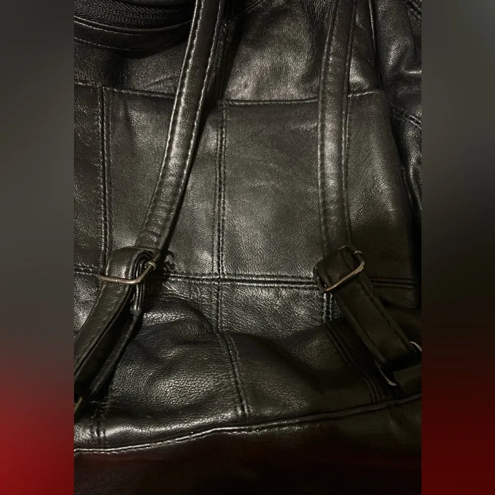 Black Leather Backpack